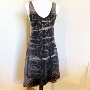 Vocal Women’s Black Hi-low Studded Tunic Dress! Large!